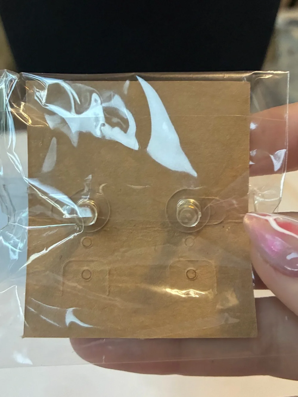 Plunder blue stud earrings with gold accents - Picture 2 of 2